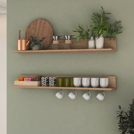 Hanah Home AE107 - 4683 Estantería de Pared Nogal 120 cm